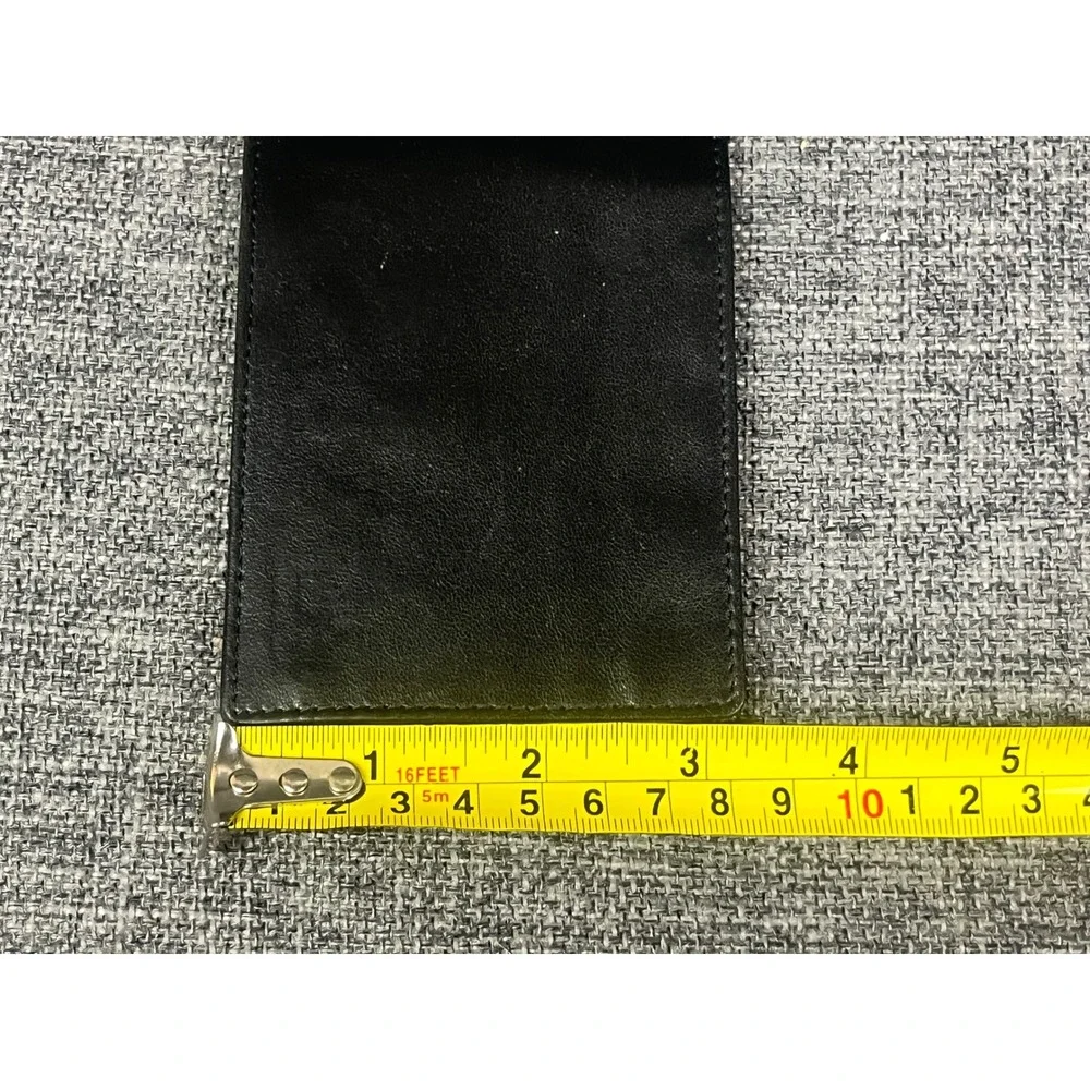 Lodis Black Leather Bifold Money Clip Wallet Made in Spain 6 Card Slots Slim